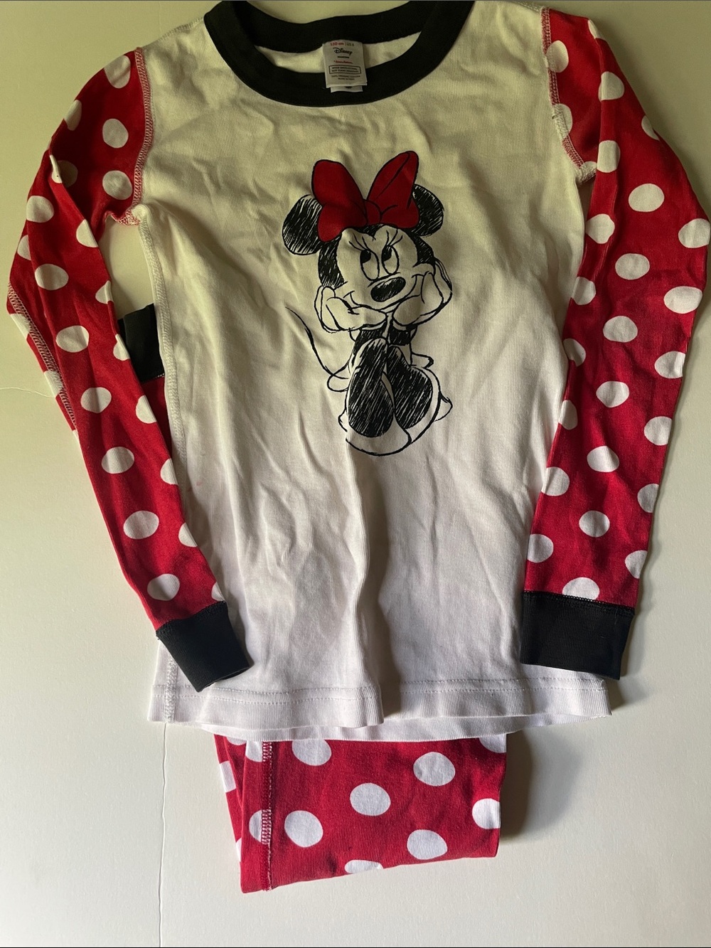 Hanna Andersson Disney Minnie Mouse Pajamas size 8 130 red polka dot